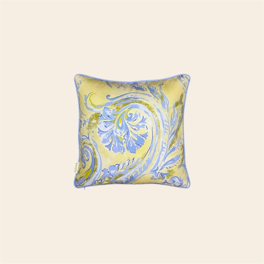 Kava cushion cover by Aurahi styled in a minimal living space with soft pastel tones.